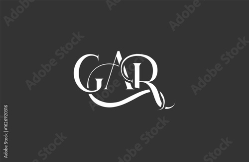 Initial GAR letter logo design. Elegant Monogram Logo Design with Decorative Elements and Typography