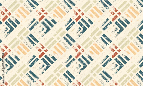 A rustic and earthy seamless pattern in a bohemian tribal style