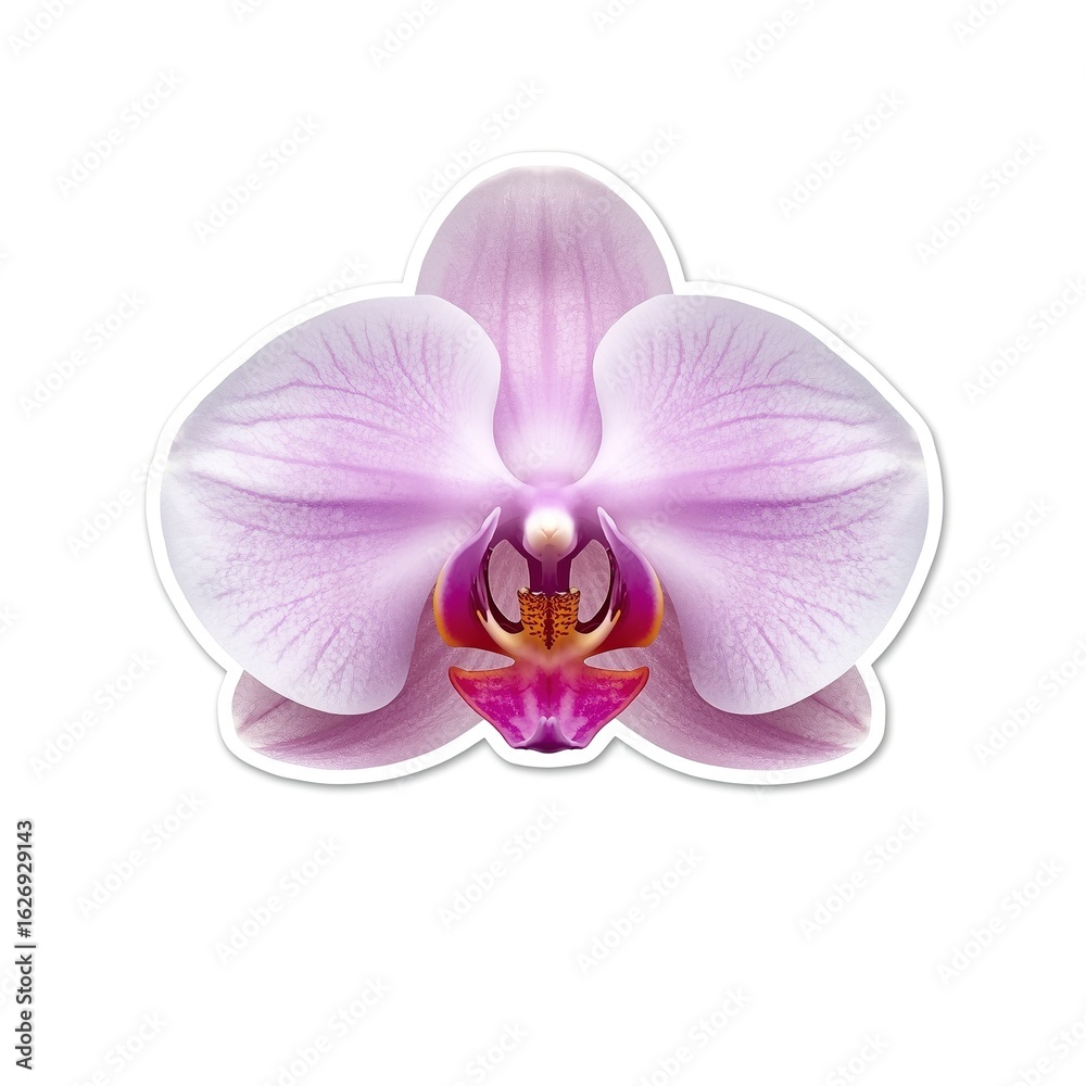 Fototapeta premium pink orchid sticker isolated on white background