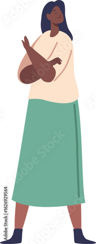 Woman gesturing rejection vector illustration