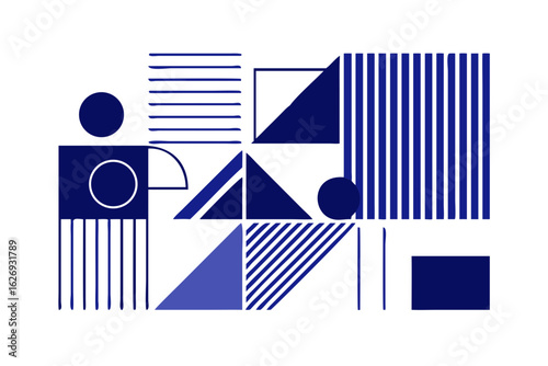 Abstract Geometric Navy Blue Pattern Design