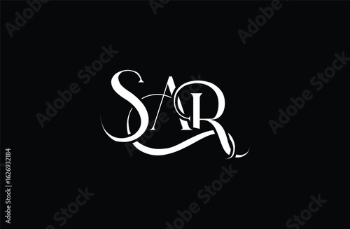 Initial SAR letter logo design. Elegant Monogram Logo Design with Decorative Elements and Typography