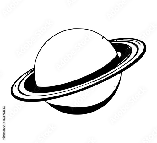 Ringed planet isolated on white