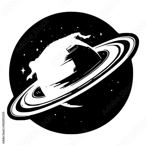 Planet saturn in space