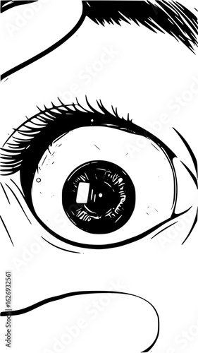 Close up of a cartoon eye