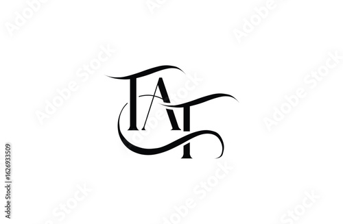 Tableau sur toile Initial TAT letter logo design