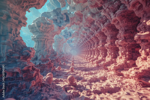 dream entry point to another world, light color website background design image with abstract fractal patterns background