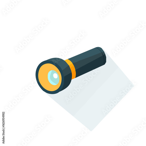 My Modern flat icon of a flashlight in a minimalistic 2D style, clean and simple design, vector illustration on white background, EPS file. vectorized