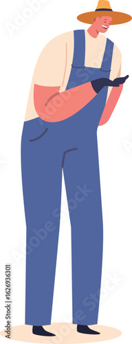 Experienced famer character vector illustration