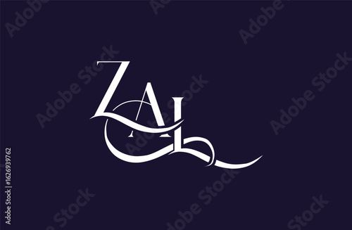 Initial ZAL letter logo design. Elegant Monogram Logo Design with Decorative Elements and Typography