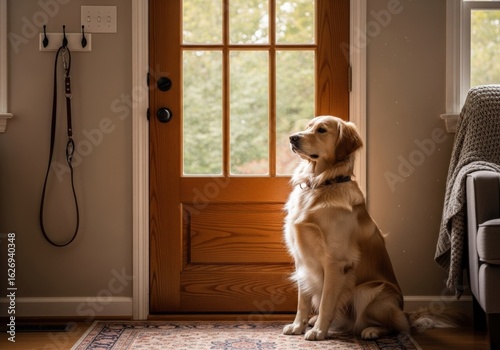 Golden Retriever by the Doorway