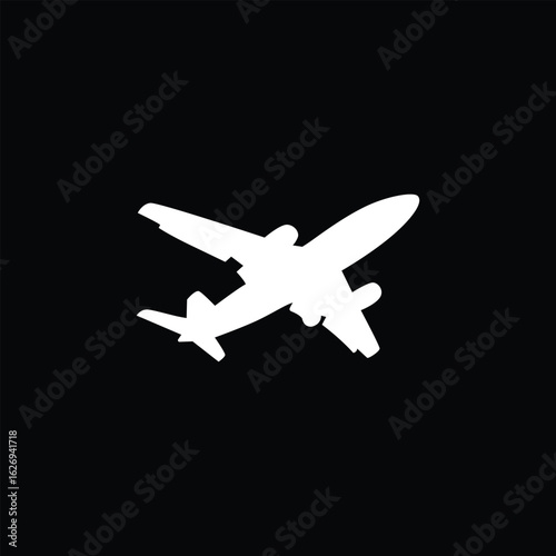 Modern Airplane Flat Icon Vector: Simple Design for Travel, Aviation, and Logistics