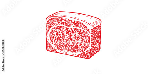 Lamb Tenderloin Cut Food Drawing Vector Design for Butchers and Culinary Enthusiasts