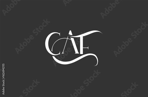Initial CAF letter logo design. Elegant Monogram Logo Design with Decorative Elements and Typography