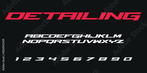 Racing Font Detailing Tuning Auto Vector Design for Motorsport and Custom Car Typography