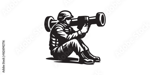 Ancient Soldier with Javelin Vector Illustration: Warrior or Gladiator Figure