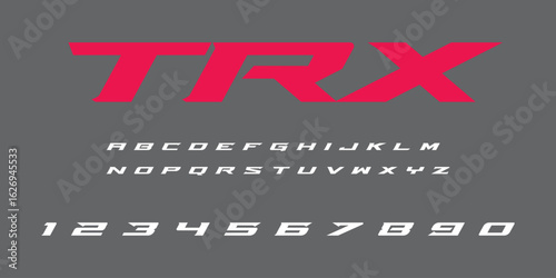 TRX Lettering Font Alphabet Vector Design Bold Fitness Style Typography Inspired by Suspension Training Workout Strength Gym for Posters T Shirts Sports Stickers and Athletic Branding


