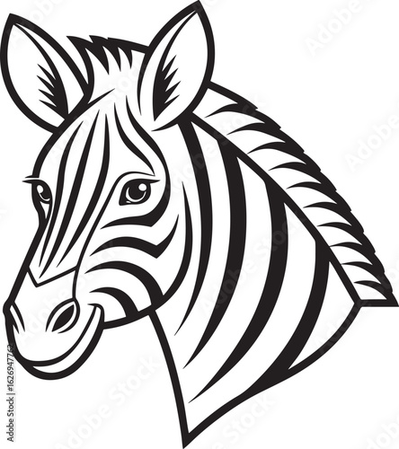 Zebra Head Vector Illustration