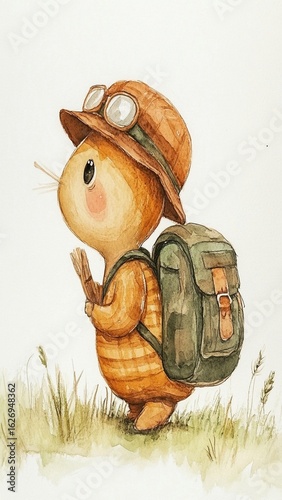 Cute Traveler Animal with Backpack