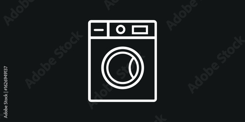 Washing Machine Icon Vector Design Minimal Home Appliance Symbol for Laundry Room Cleaning Services Household Equipment UI Apps Stickers and Domestic Product Branding