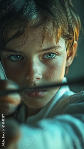 Youth, Focus, Archery, Child, Aim, Skill, Concentration, Determination, Talent, Practice