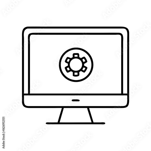 Computer settings icon vector illustration, system configuration and maintenance concept design