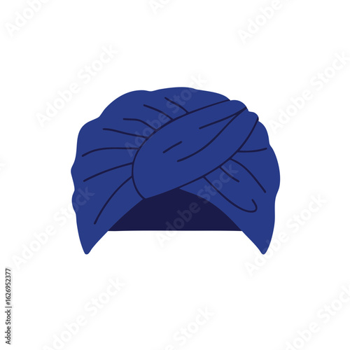 Vector illustration of cotton turban realistic style on white background, fashion headwear