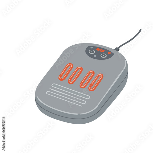 Vector illustration of foot warmer realistic style on white background, winter accessory