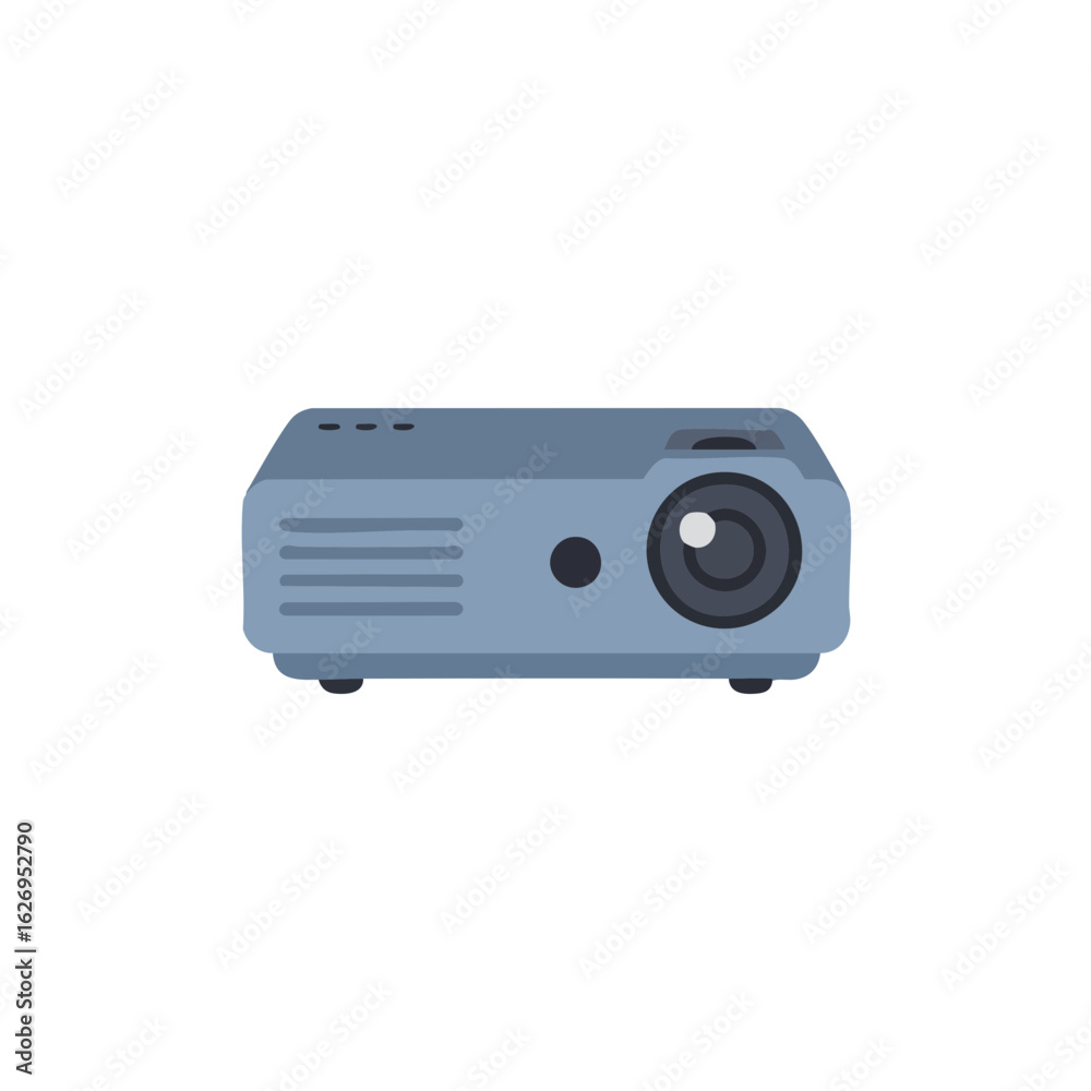 Fototapeta premium Vector illustration of mini projector realistic style on white background, electronic device