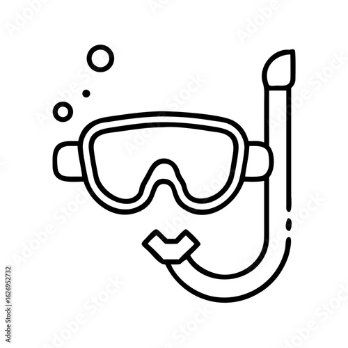 Diving snorkeling gear vector illustration for underwater adventure and water sport activities