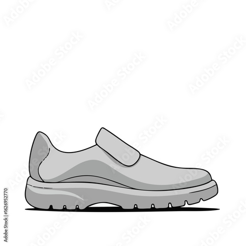 Vector illustration of molded sole realistic style on white background, footwear part