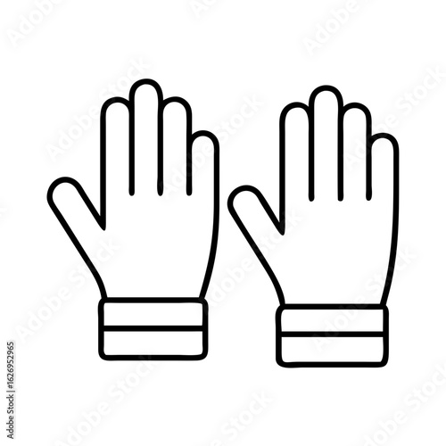 Isolated outline gloves icon vector design, protective hand wear for safety and hygiene use