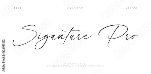 Hand drawn vector alphabet. Modern monoline signature script font. Elegant Signature Font. Best Alphabet Beautiful Calligraphy Signature Font. vector illustration 
