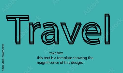 travel  text written in lowercase letters.Vector lettering design.