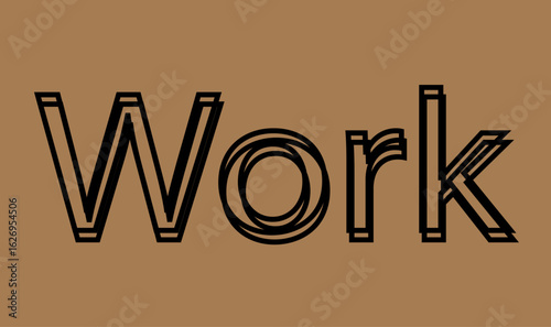  work text written in lowercase letters.Vector lettering design.
