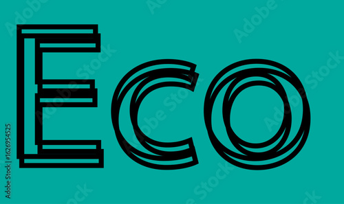  eco text written in lowercase letters.Vector lettering design.