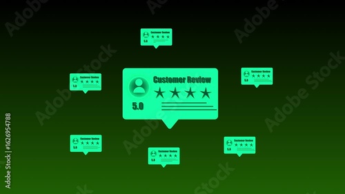 Wallpaper Mural Customer Review Rating System with Five Star Feedback and Speech Bubbles on Gradient Background stars Torontodigital.ca
