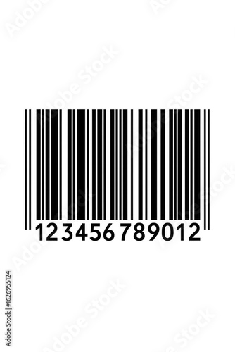 Barcode representing numbers on transparent background