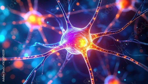 Neuron network in vibrant colors