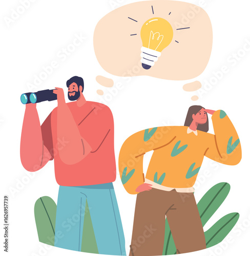 Business coworkers searching for idea