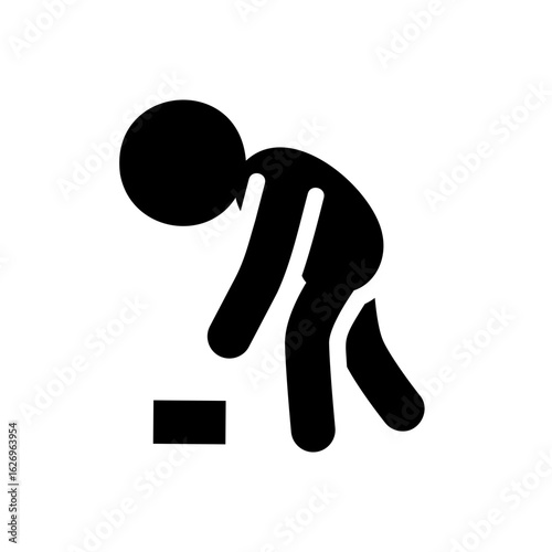 People action icon. Grabbing