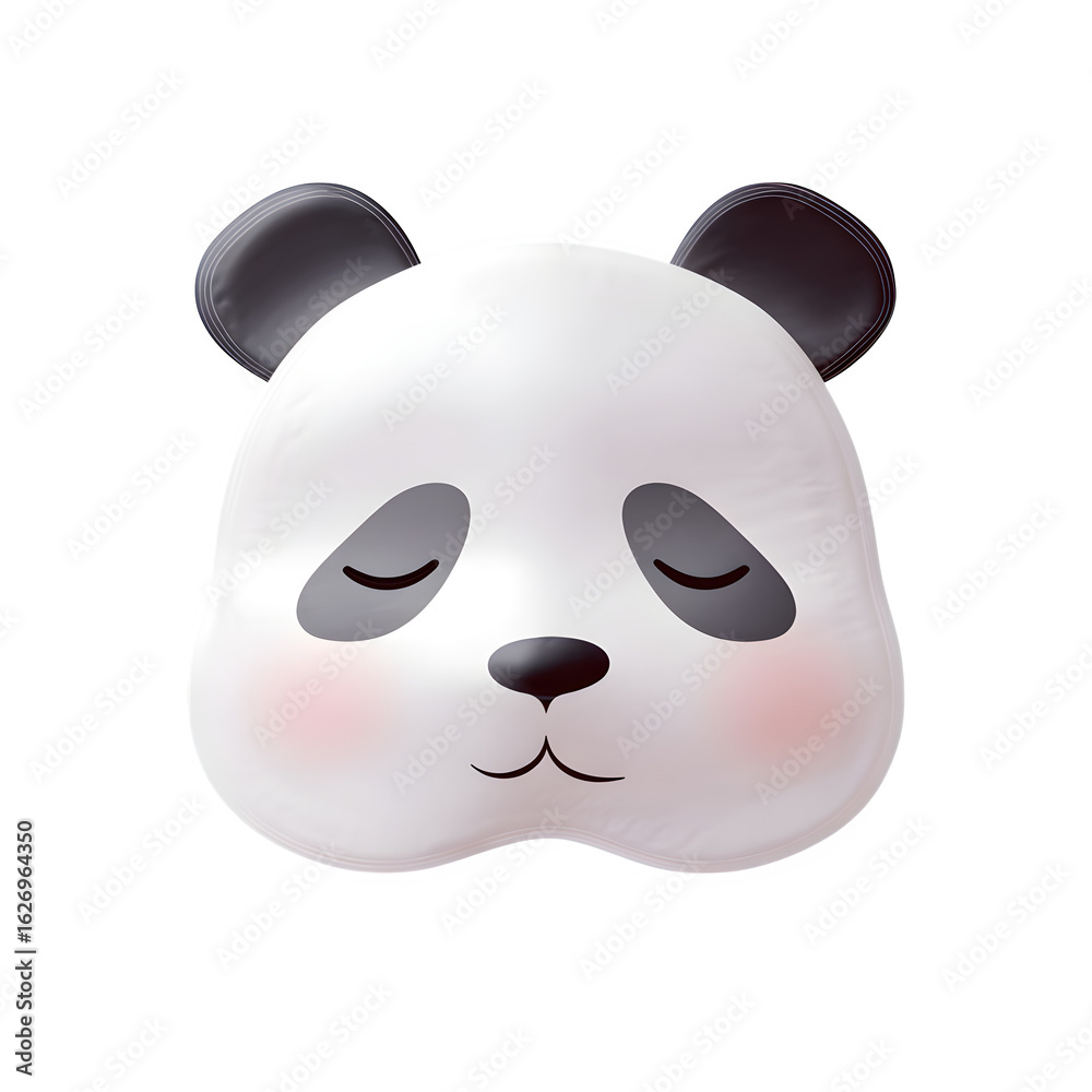 Fototapeta premium Cute Sleeping Panda Face Mask Isolated on Transparent Background