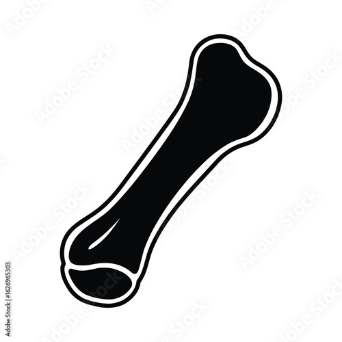 Black bone silhouette animal chew
