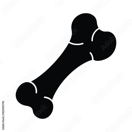 Black bone silhouette with white lines anatomy