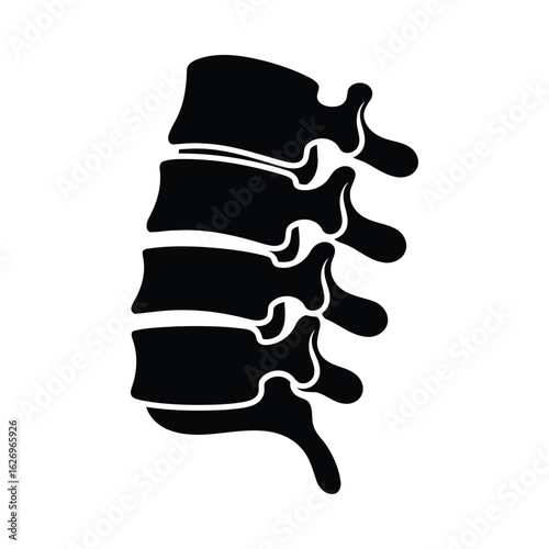Black cervical vertebrae silhouette anatomy bone