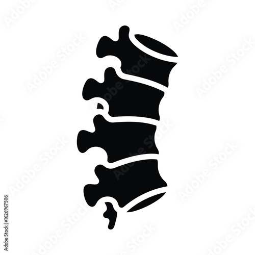 Lumbar spine segment silhouette anatomy bone