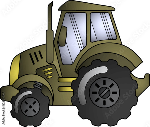 mini tractor vector illustration