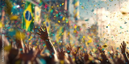 Brazilian Celebrating at Festive National Holiday Event