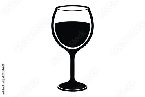 wine glass vector icon silhouette