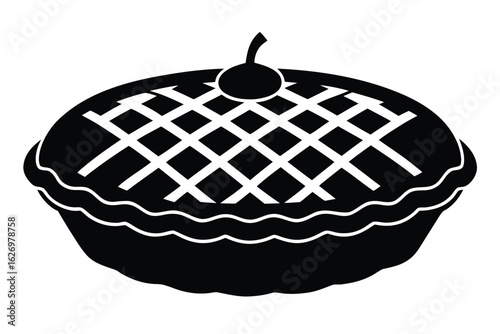 apple pie vector icon silhouette illustrations